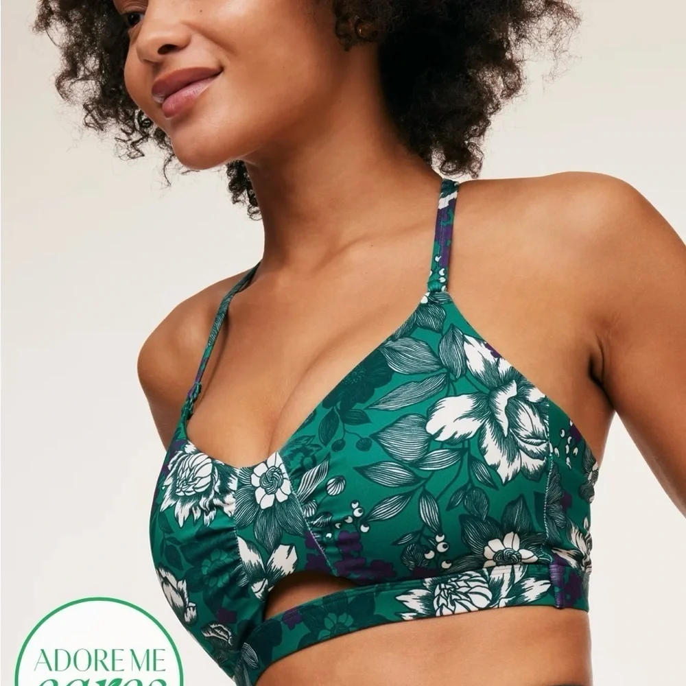 Adore Me Lotus Low Support Ruched Bra Lined Size Medium NWT